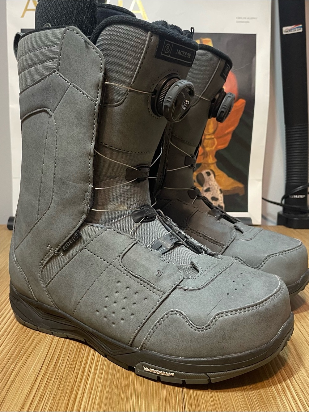 RIDE Jackson BOA Men's Snowboard Boots Grey Size US 8 / MONDO 26